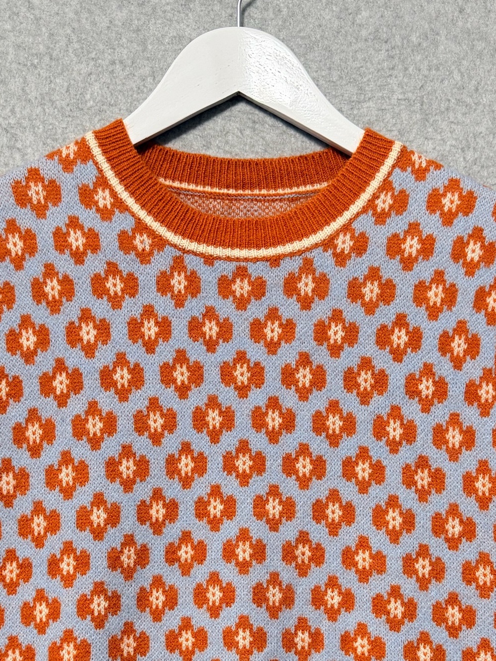 Cider Retro Floral Sweater Vest NWT Size XL Orange Blue Boho Indie Twee - Picture 3 of 9